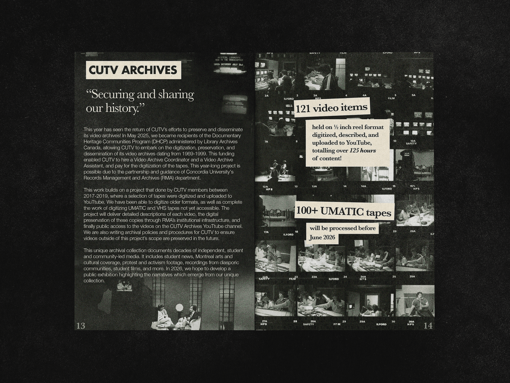 121 video items digitized from the archives