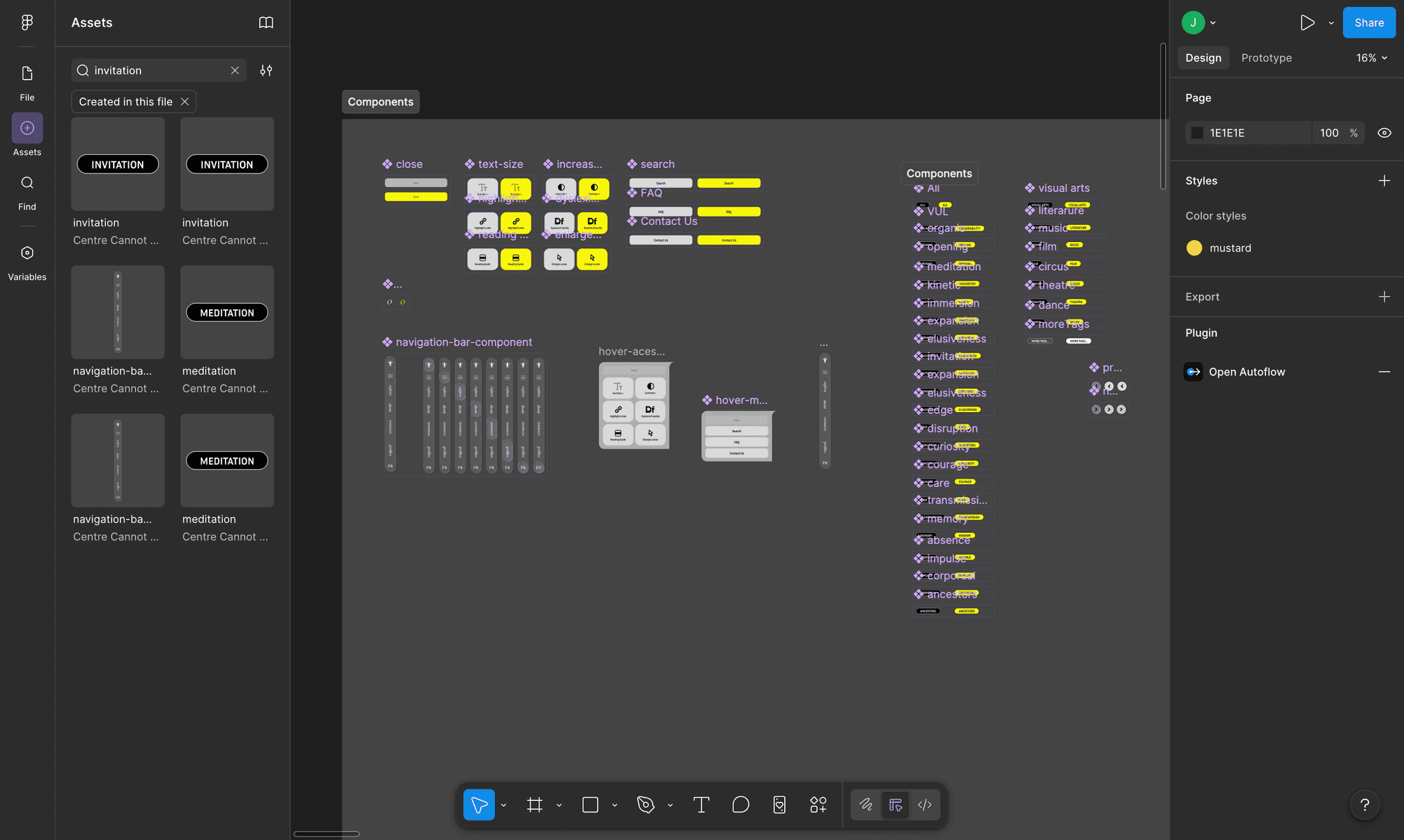Accessibility controls and navigation in Figma
